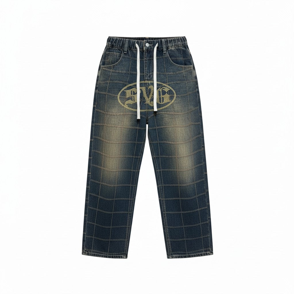 SVG NEEDLE PUNCH DENIMPANTS