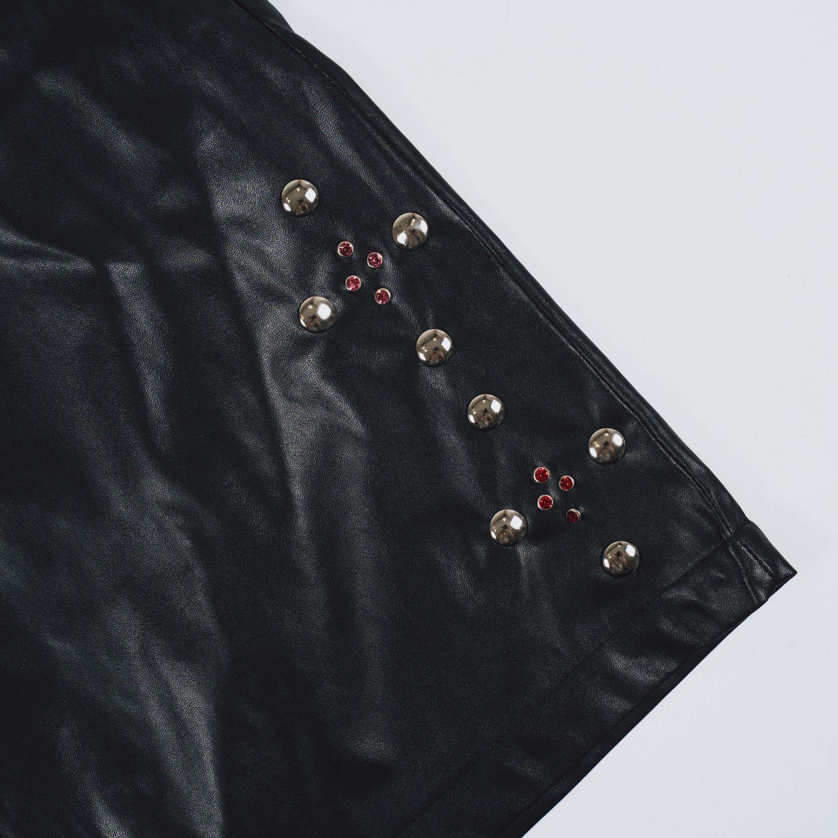 STUDS leather SHORTS