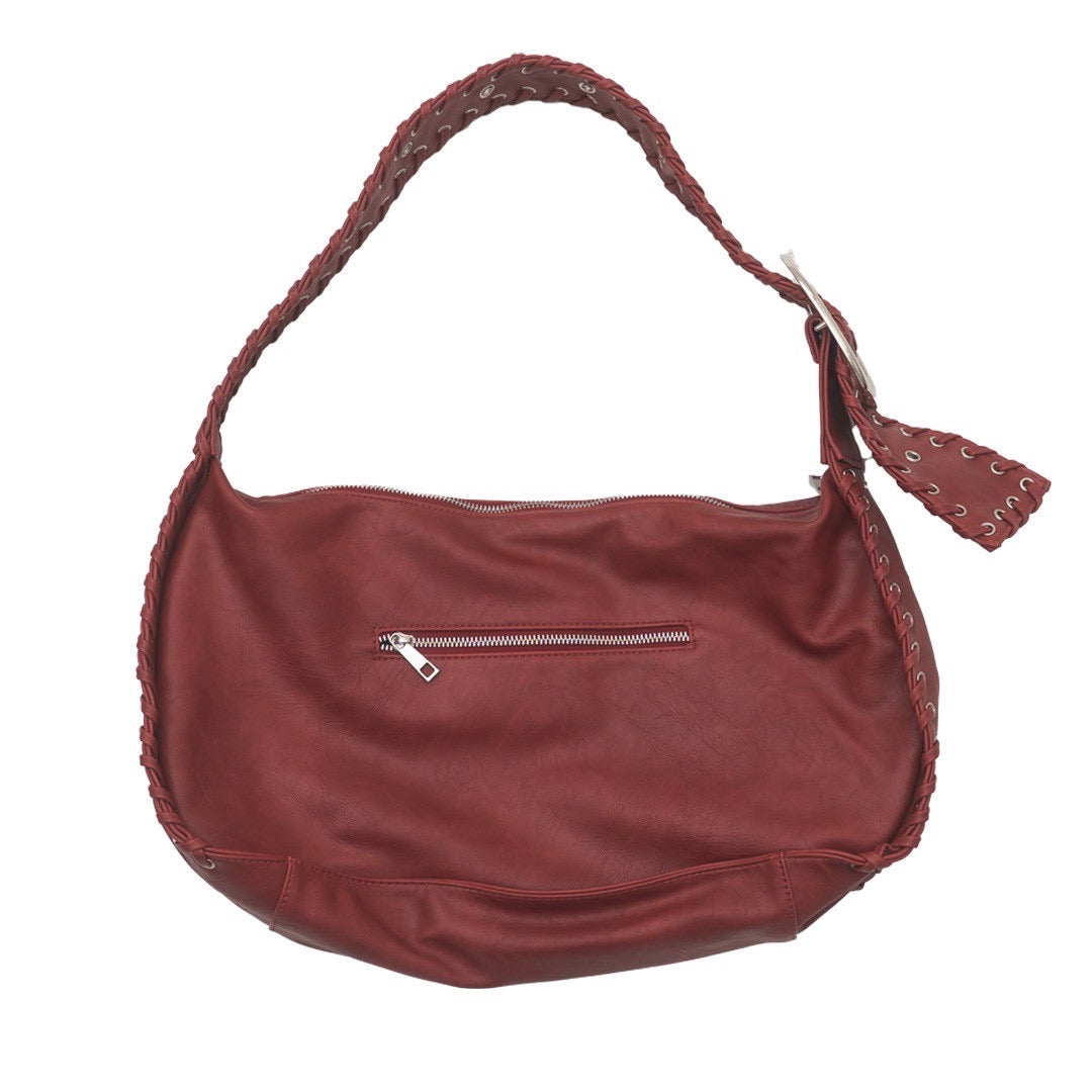 CRACK METAL ZIP SHOURDER BAG