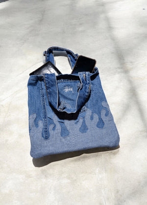 Fire denim tote bag blue