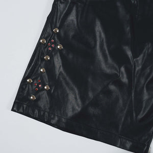 STUDS leather SHORTS