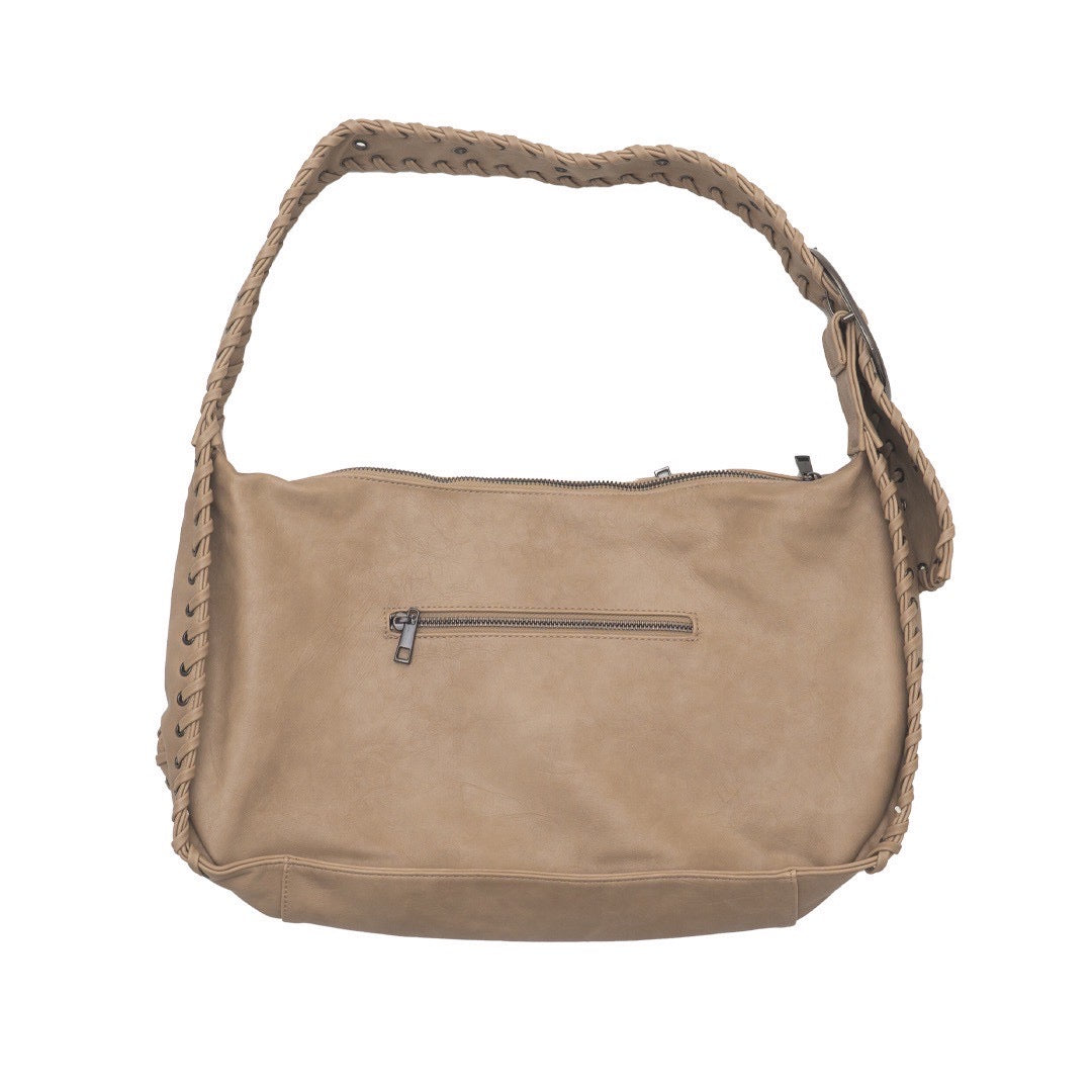 CRACK METAL ZIP SHOURDER BAG