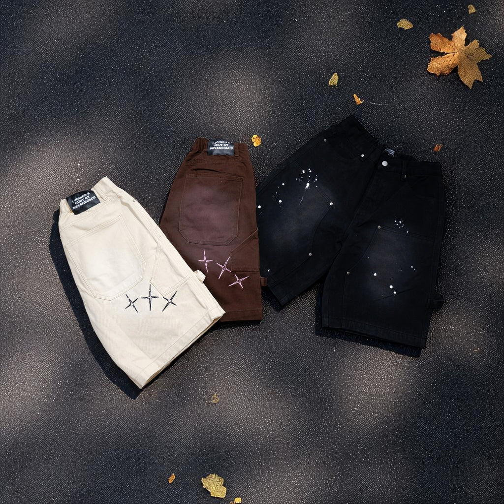 CROSS DRIP PAINTER PANTS