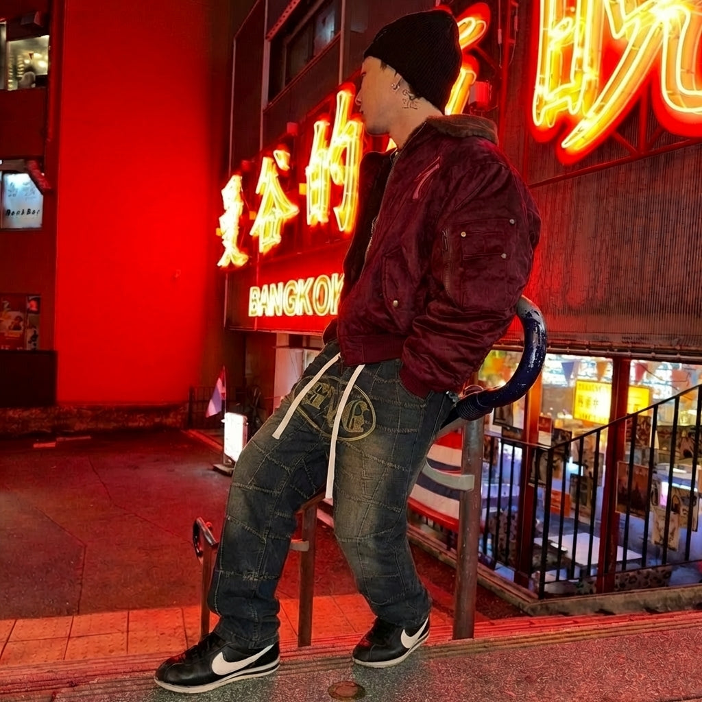 SVG NEEDLE PUNCH DENIMPANTS