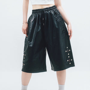 STUDS leather SHORTS