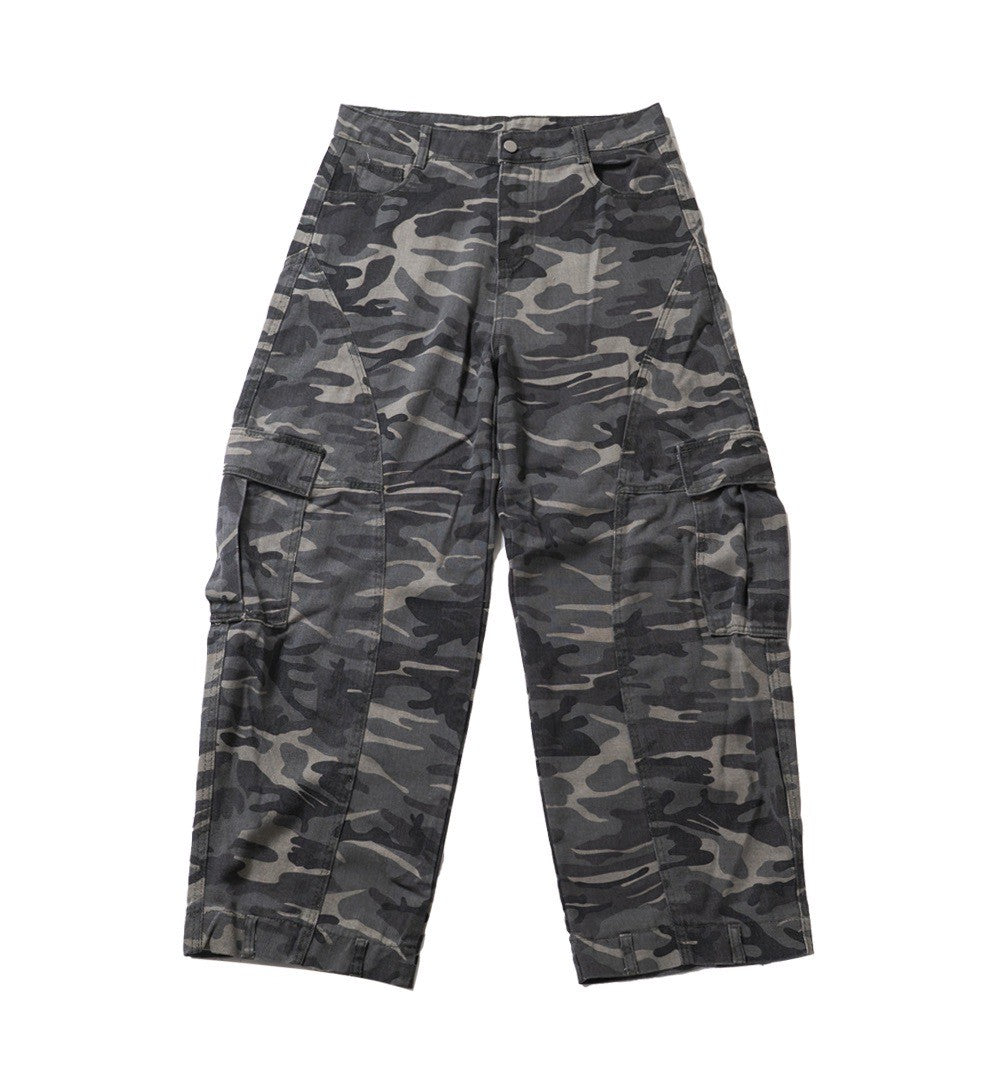 CROSS PAINT CAMO DENIM PANTS