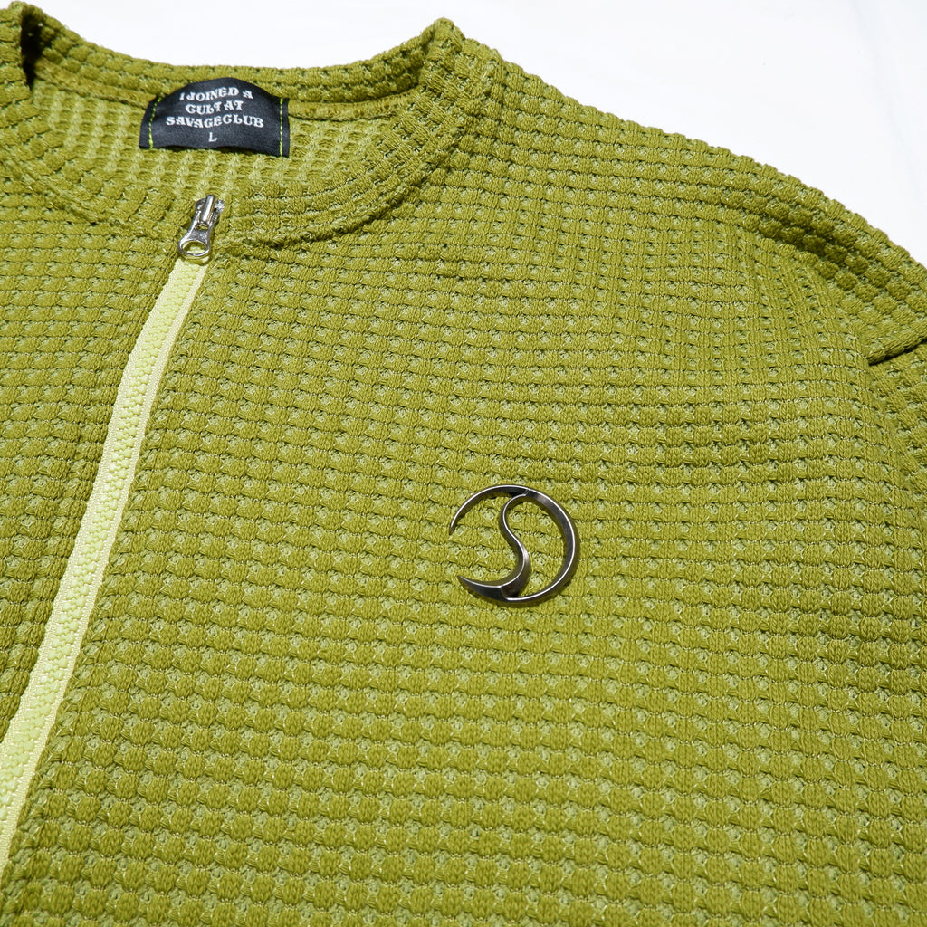 CRACK METAL KNIT ZIP