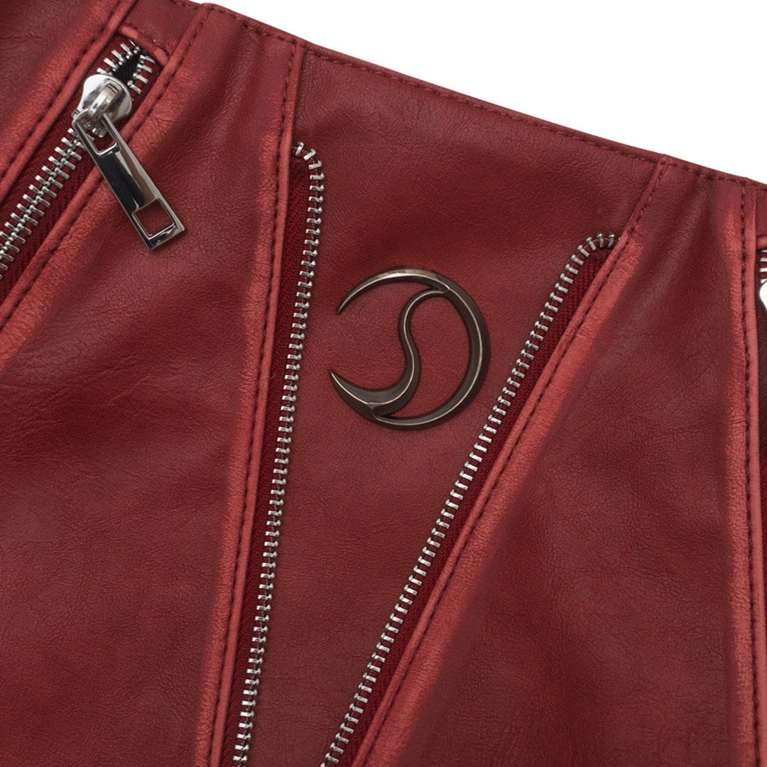 CRACK METAL ZIP SHOURDER BAG