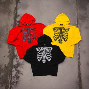 BONE ZIP HOODIE