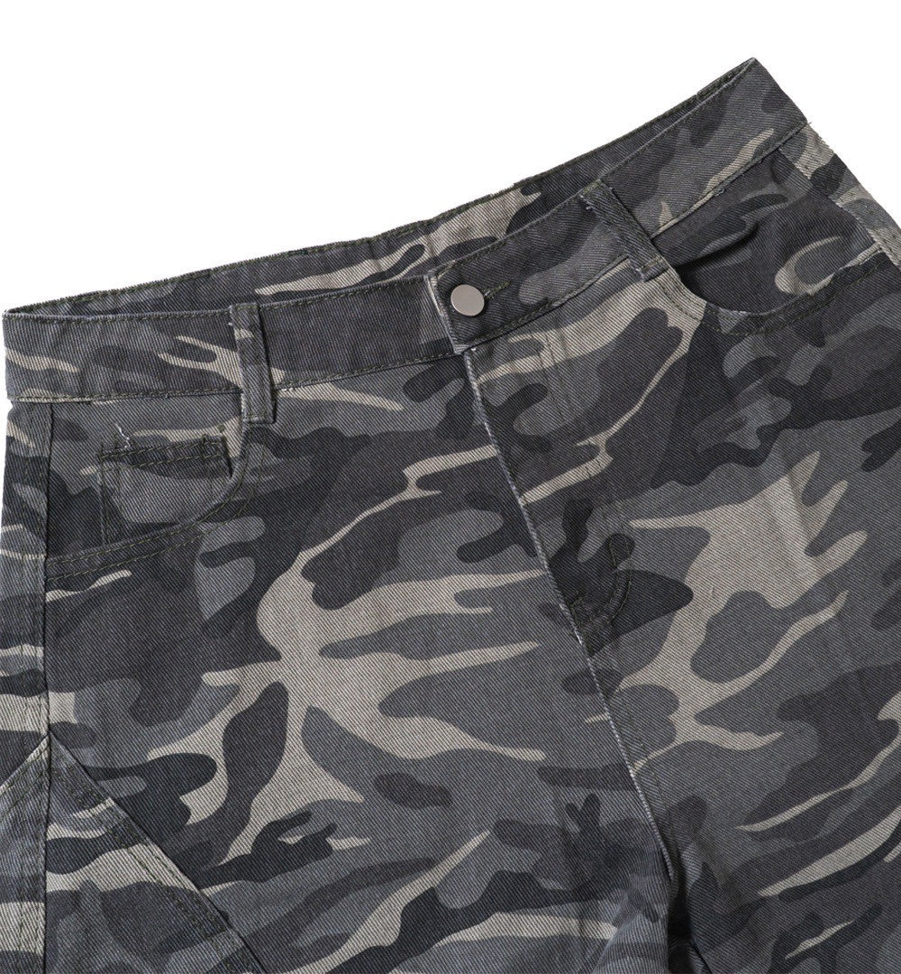 CROSS PAINT CAMO DENIM PANTS