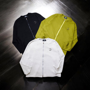 CRACK METAL KNIT ZIP