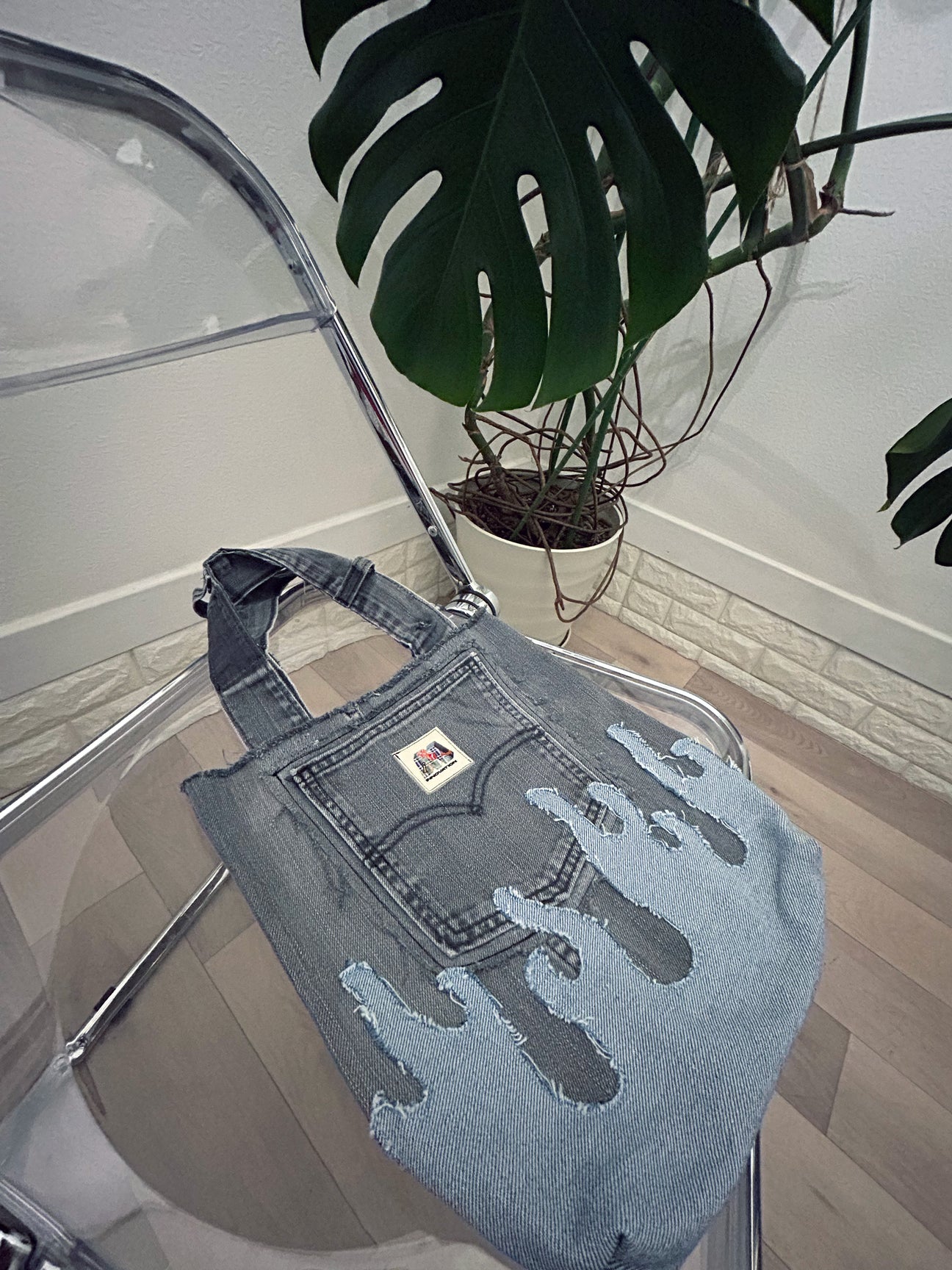 Fire denim tote bag c/b