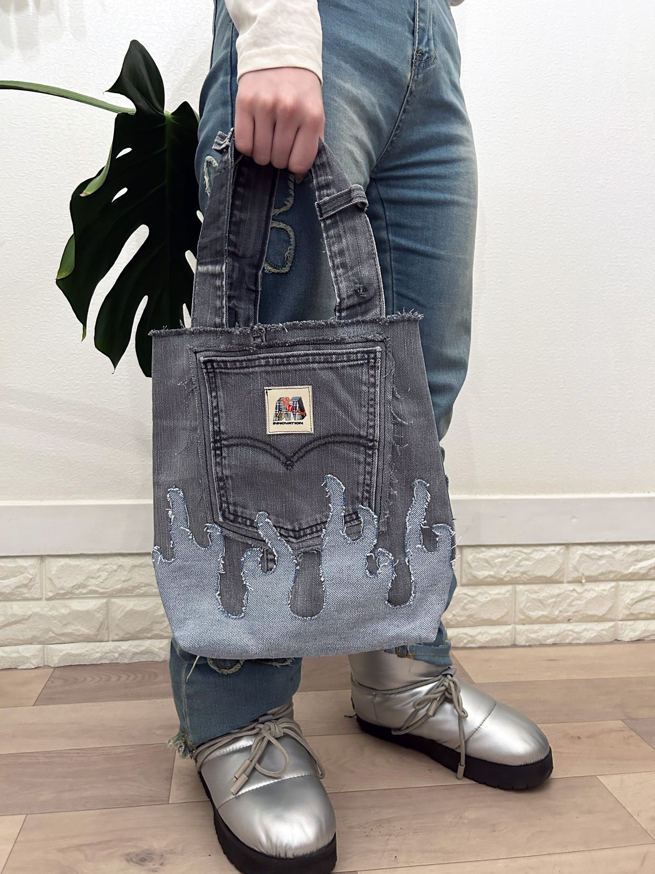 Fire denim tote bag c/b