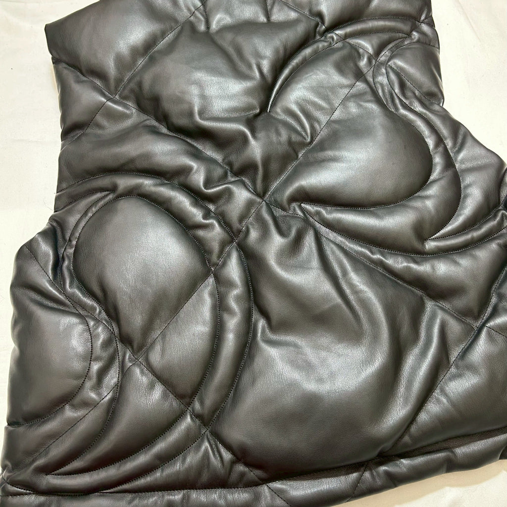 CRACK LEATHER DOWN VEST