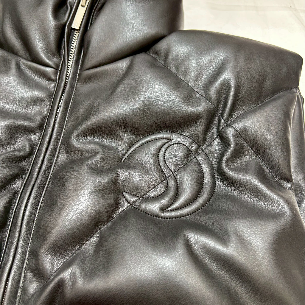 CRACK LEATHER DOWN VEST