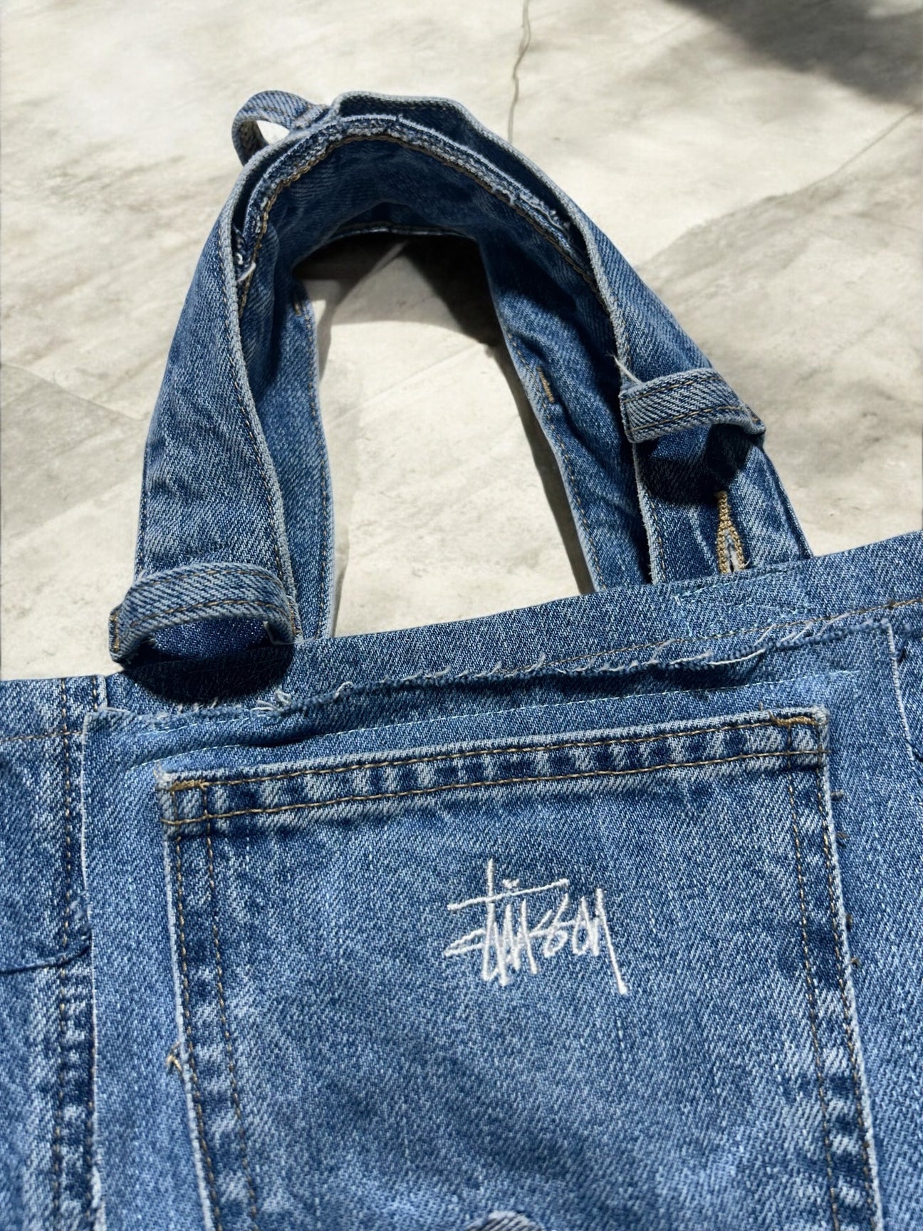 Fire denim tote bag blue