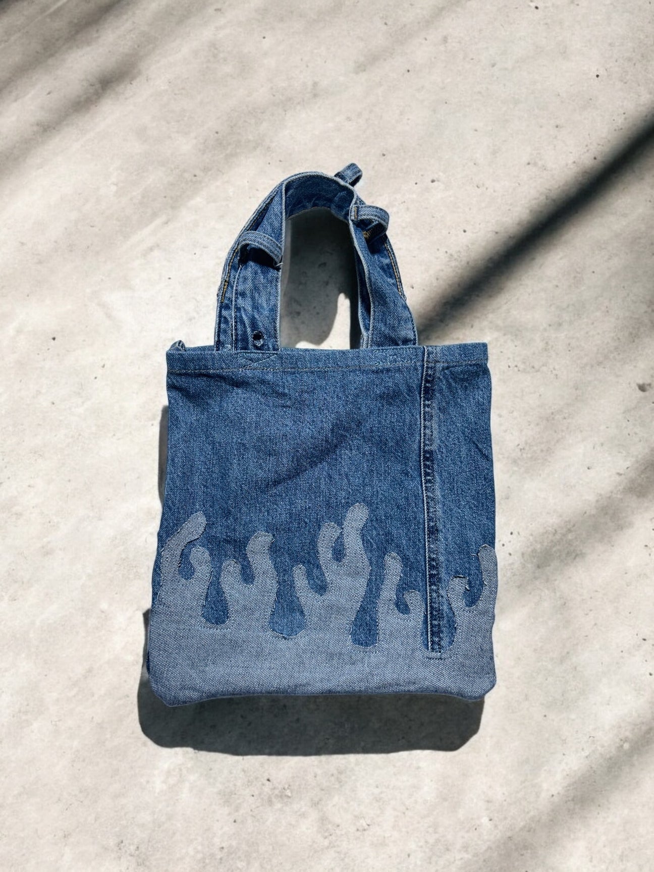 Fire denim tote bag blue