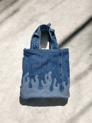 Fire denim tote bag blue