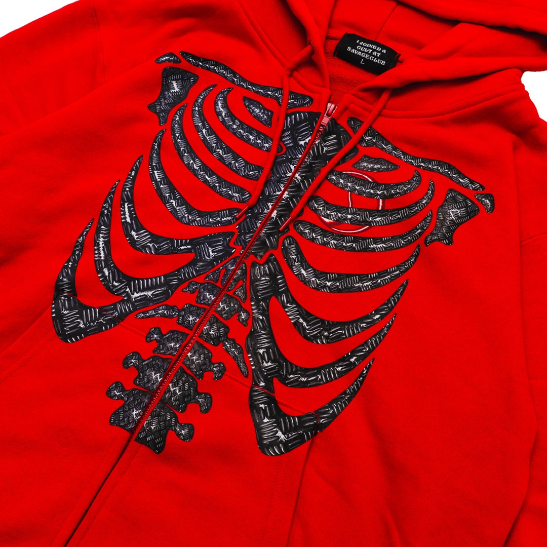 BONE ZIP HOODIE