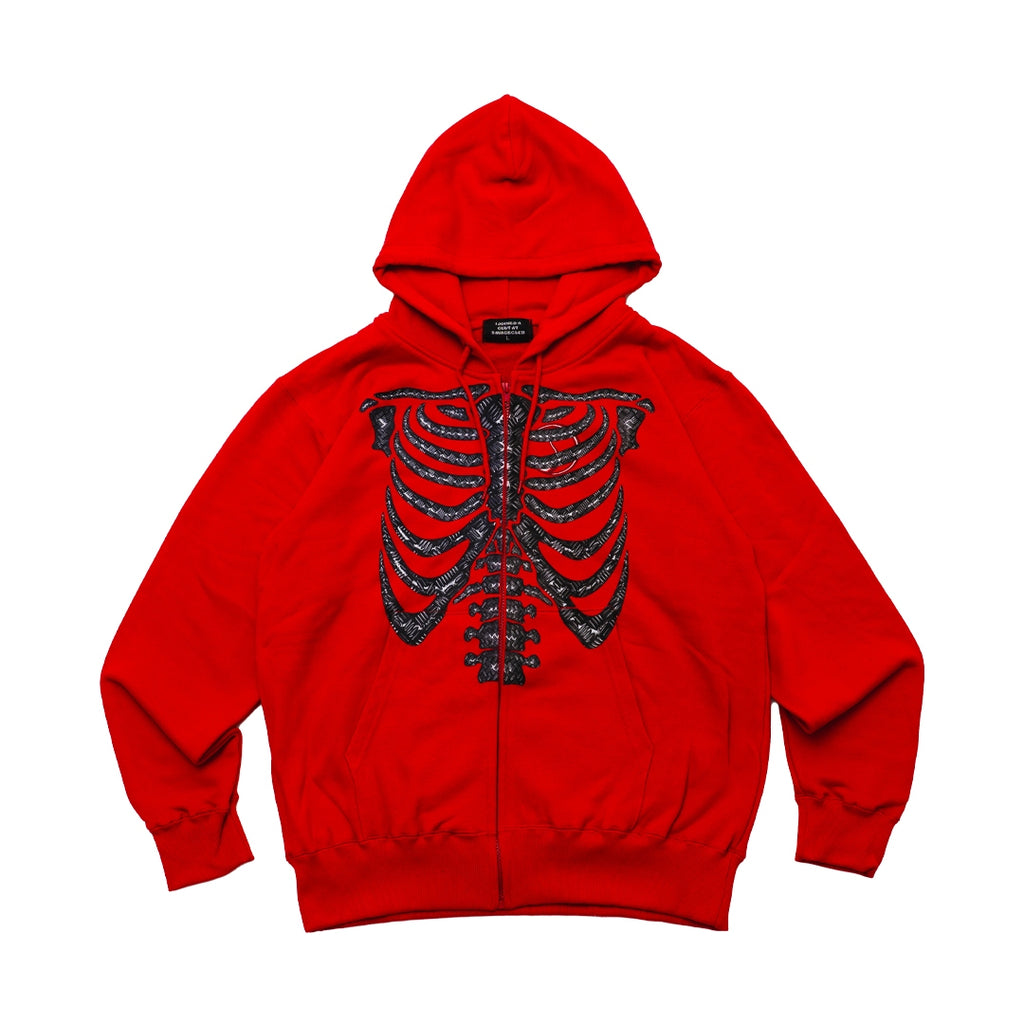 BONE ZIP HOODIE
