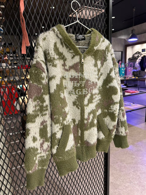 CULT STONE CAMO MOHAIR ZIP HOODIE
