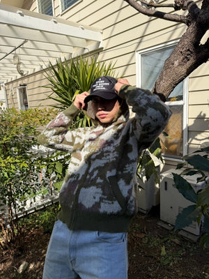 CULT STONE CAMO MOHAIR ZIP HOODIE