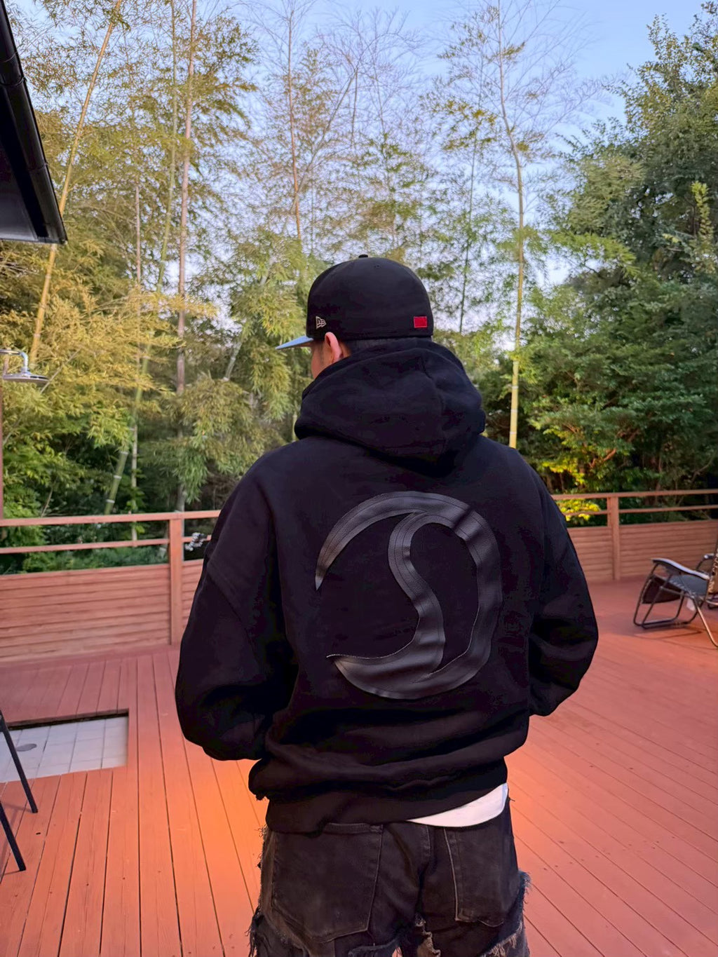 CRACK LEATHER HOODIE