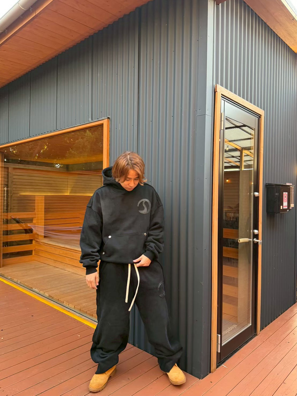 CRACK LEATHER HOODIE