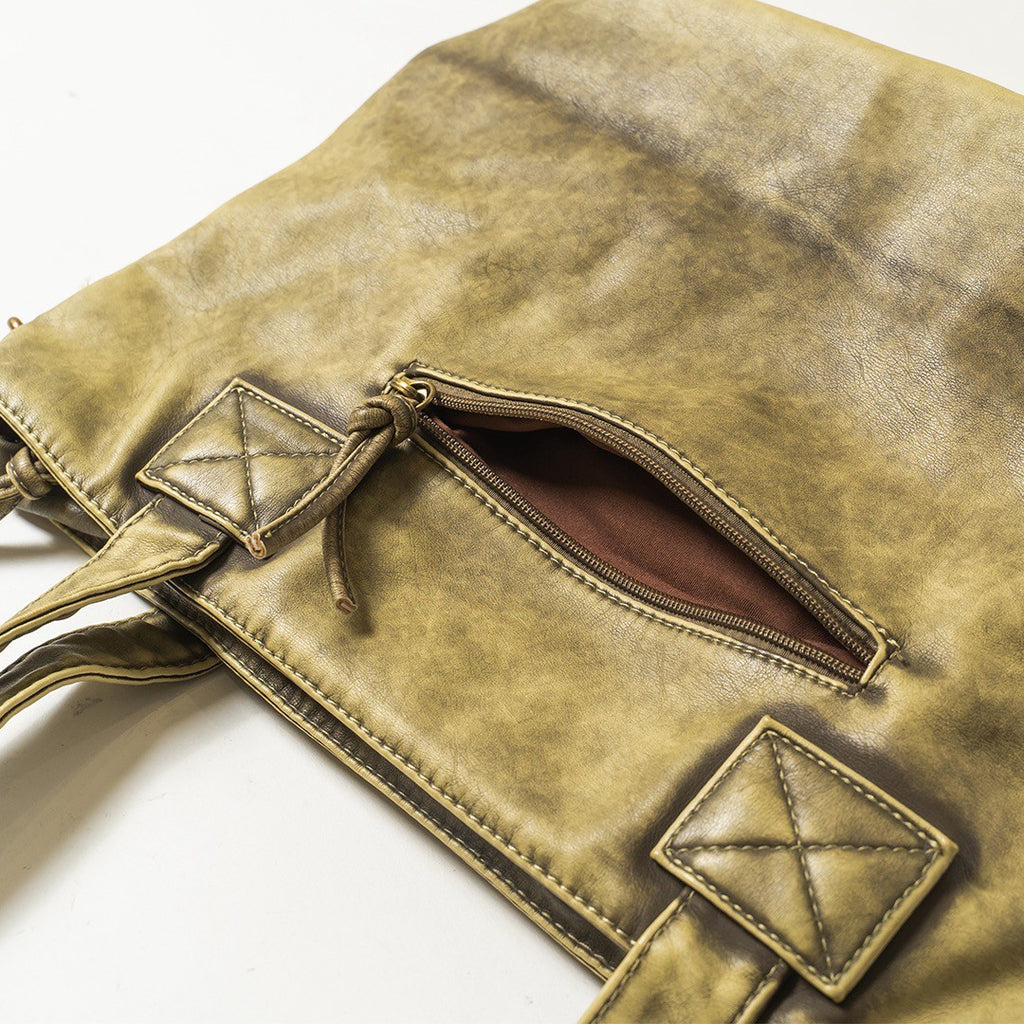 CRACK METAL LETHER TOTE BAG