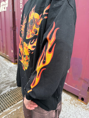 skull flame L/S TEE