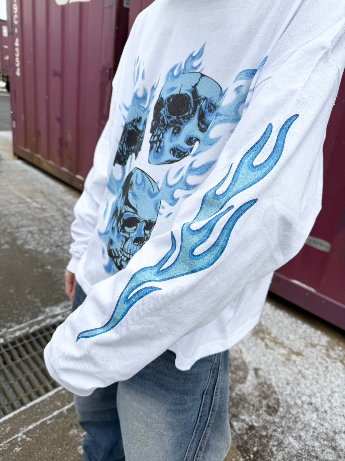 skull flame L/S TEE