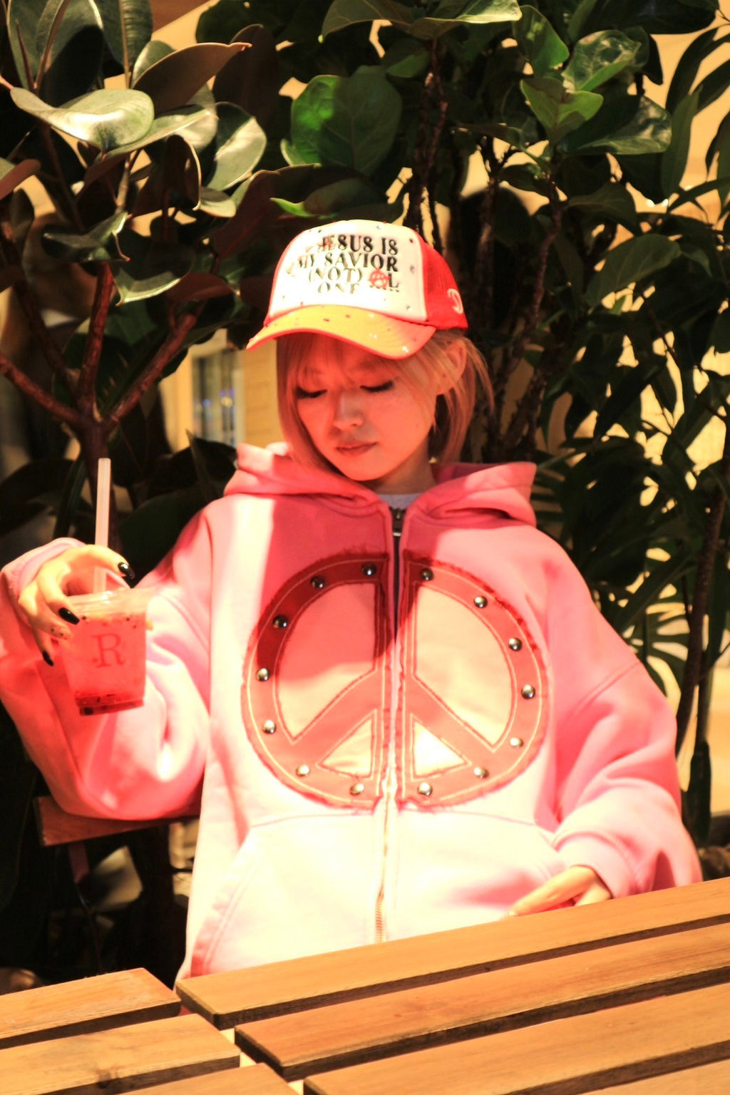 PEACE ZIP HOODIE