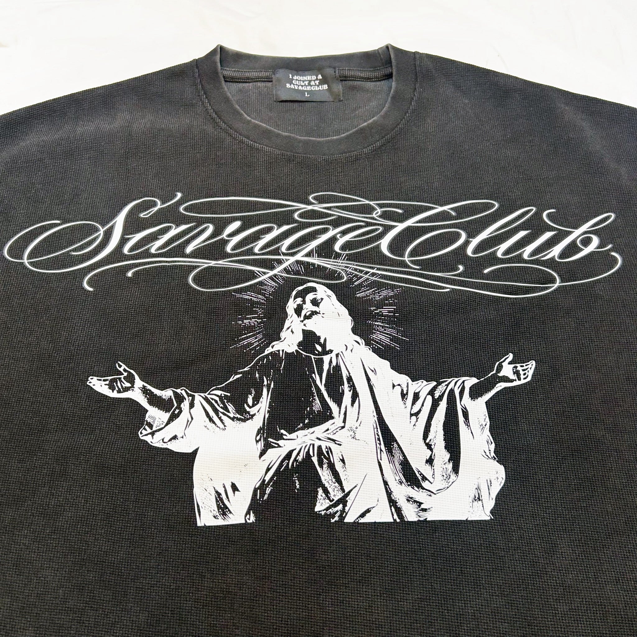 JESUS LETTERING WAFFLE TEE