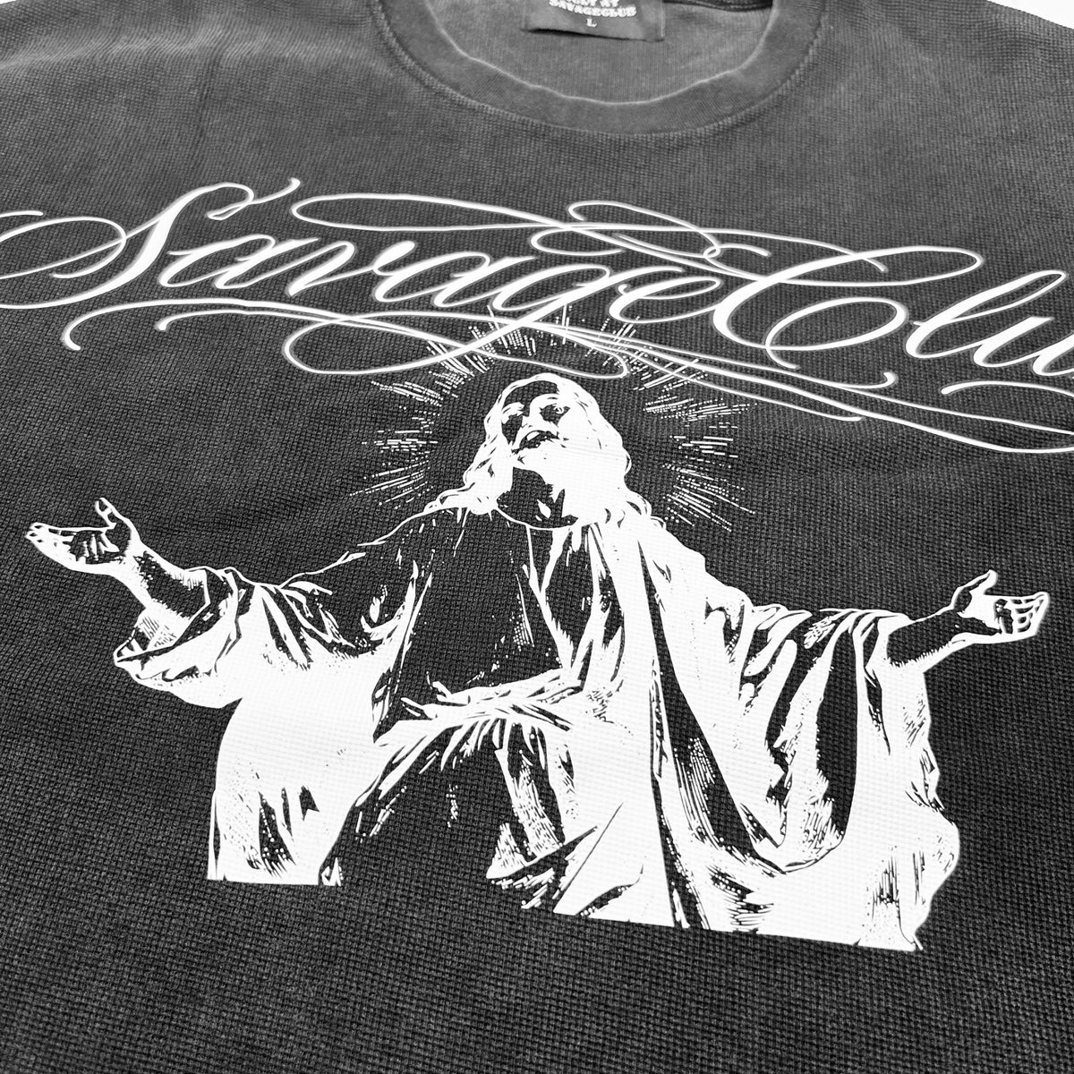 JESUS LETTERING WAFFLE TEE