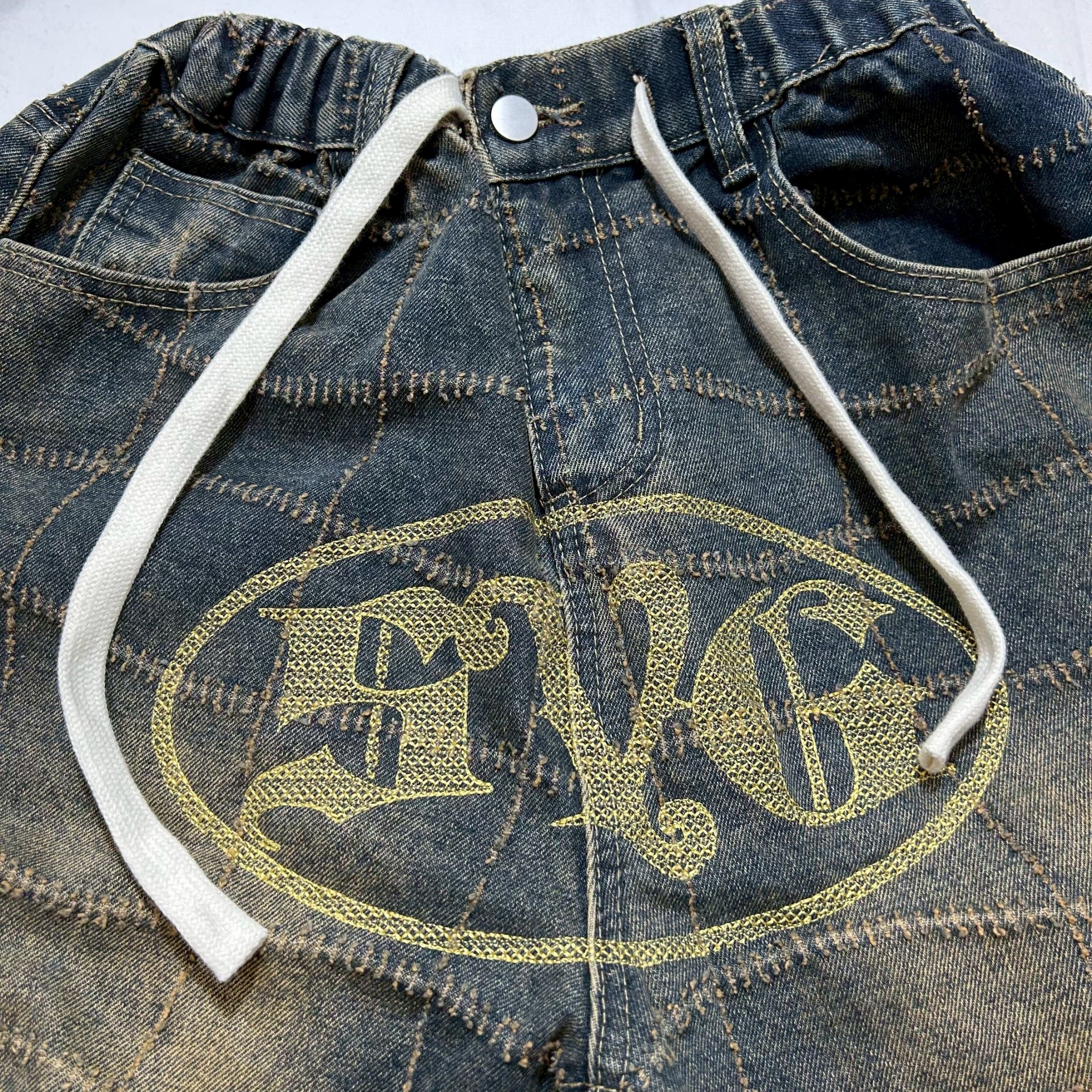 SVG NEEDLE PUNCH DENIMPANTS