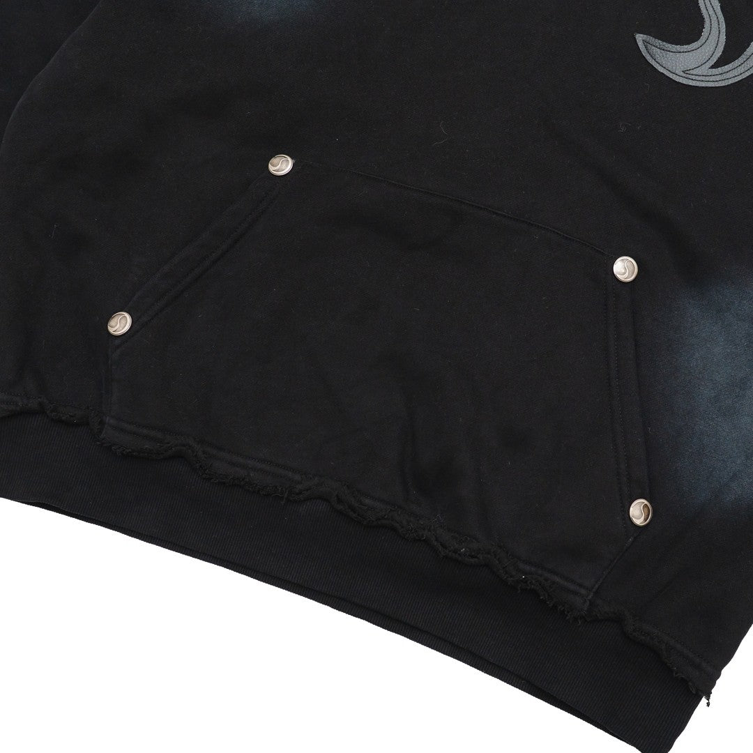 CRACK LEATHER HOODIE