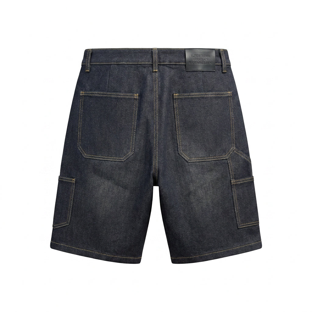 TURQUOISE PAINTER SHORTS