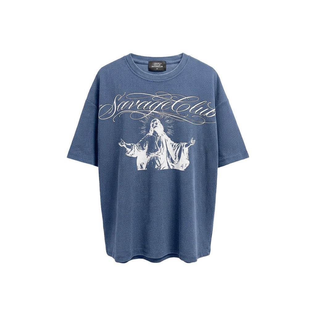 JESUS LETTERING WAFFLE TEE
