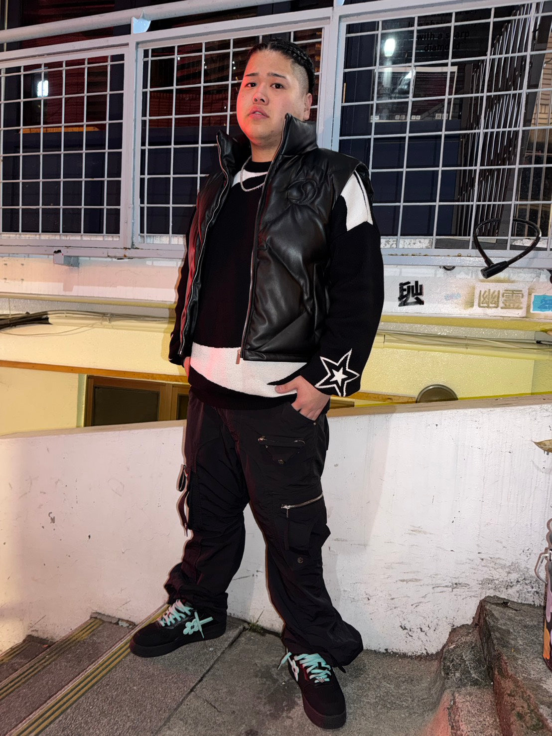 CRACK LEATHER DOWN VEST