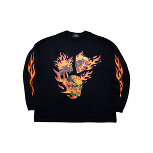 skull flame L/S TEE