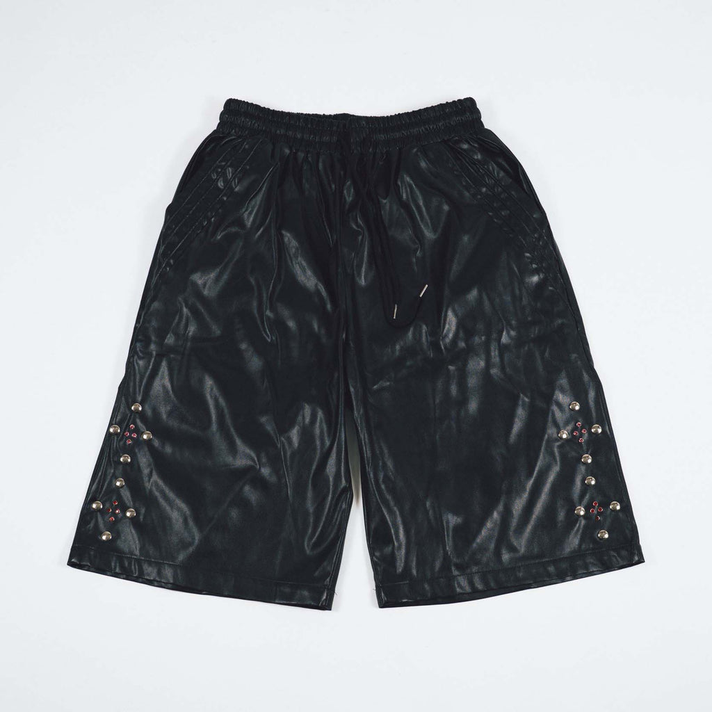STUDS leather SHORTS