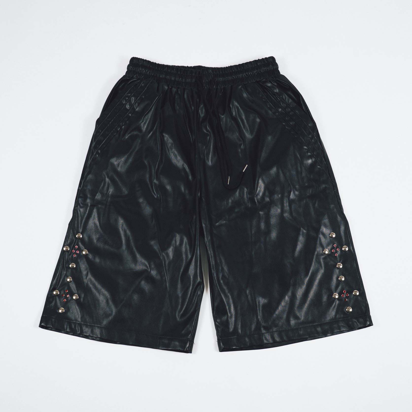 STUDS leather SHORTS