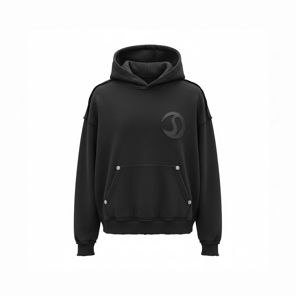 CRACK LEATHER HOODIE