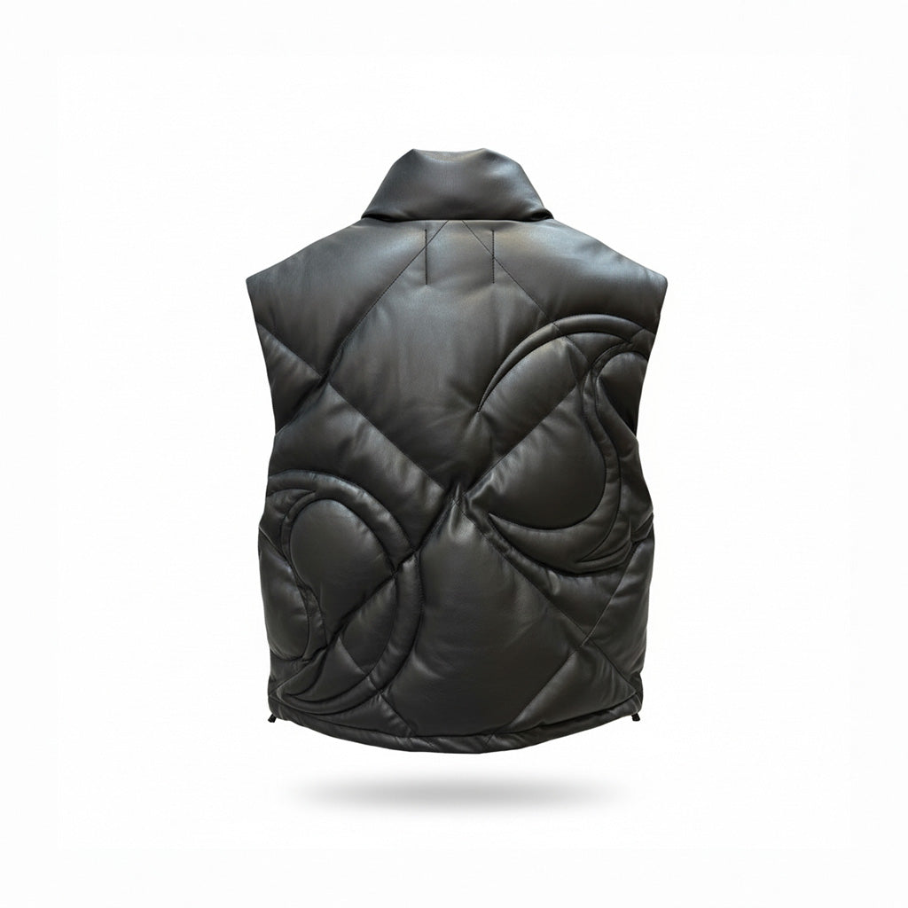 CRACK LEATHER DOWN VEST