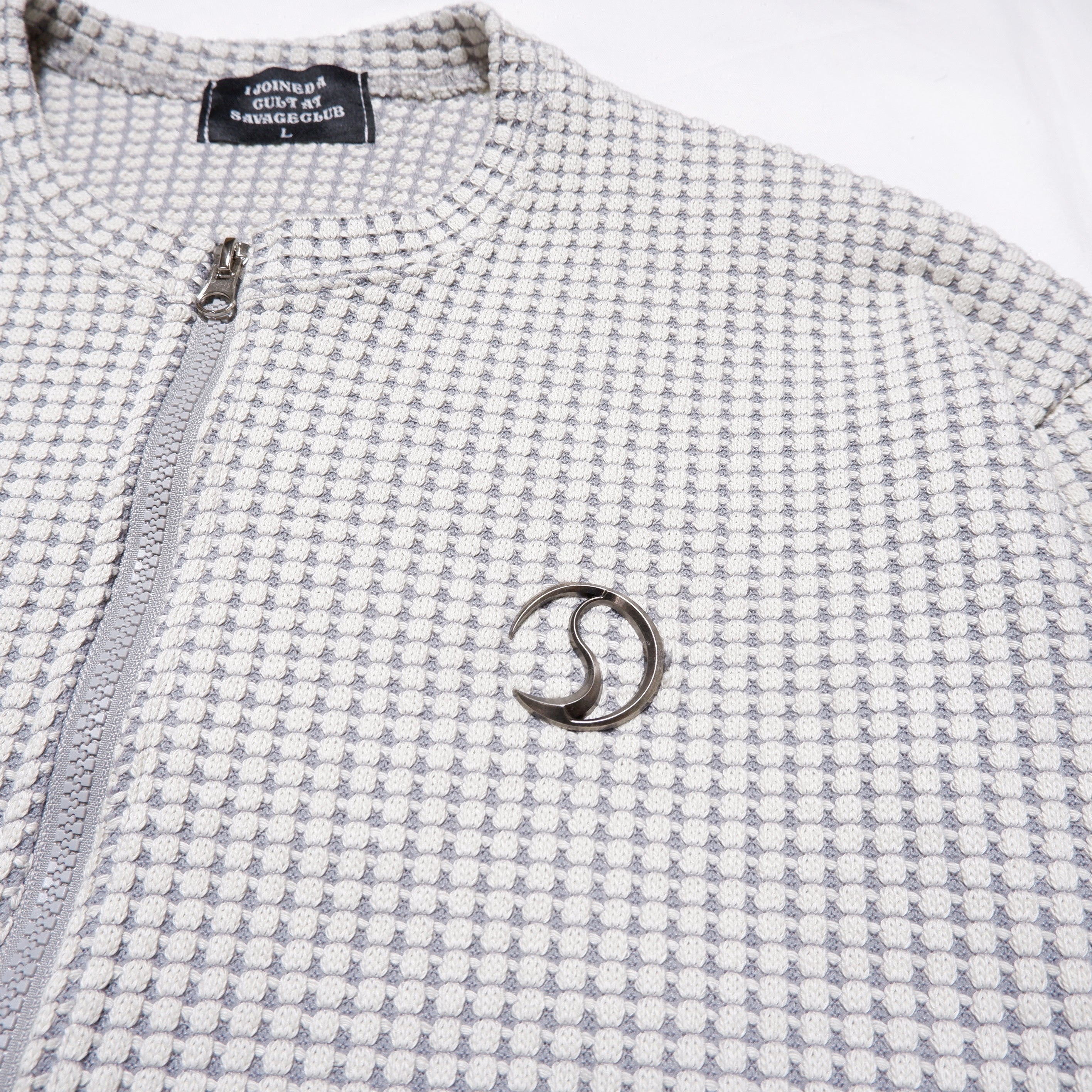 CRACK METAL KNIT ZIP