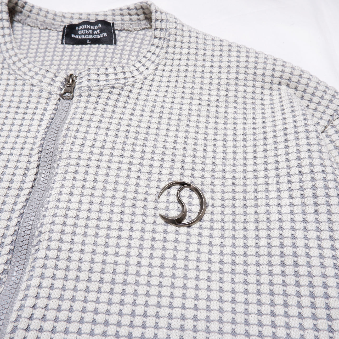 CRACK METAL KNIT ZIP