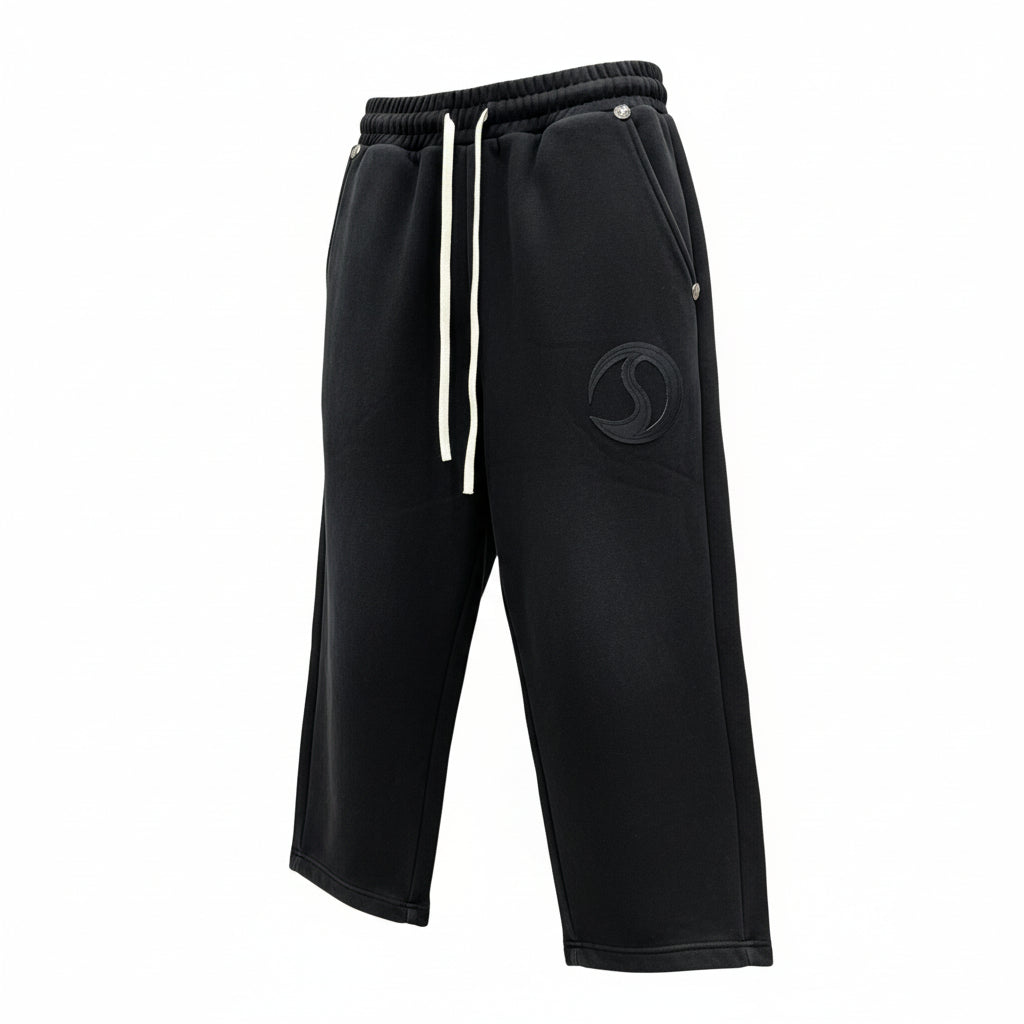 CRACK LEATHER SWEAT PANTS