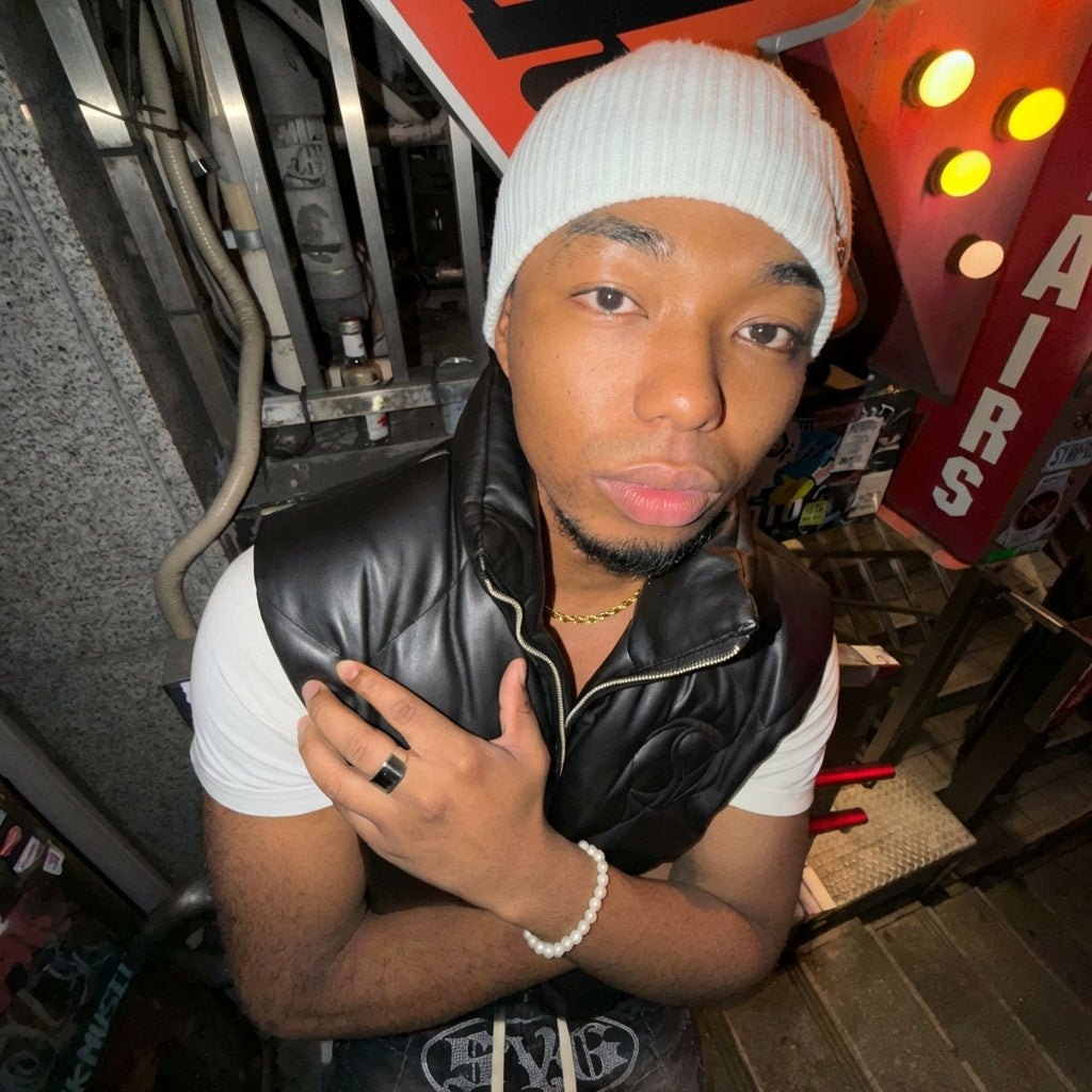 CRACK LEATHER DOWN VEST